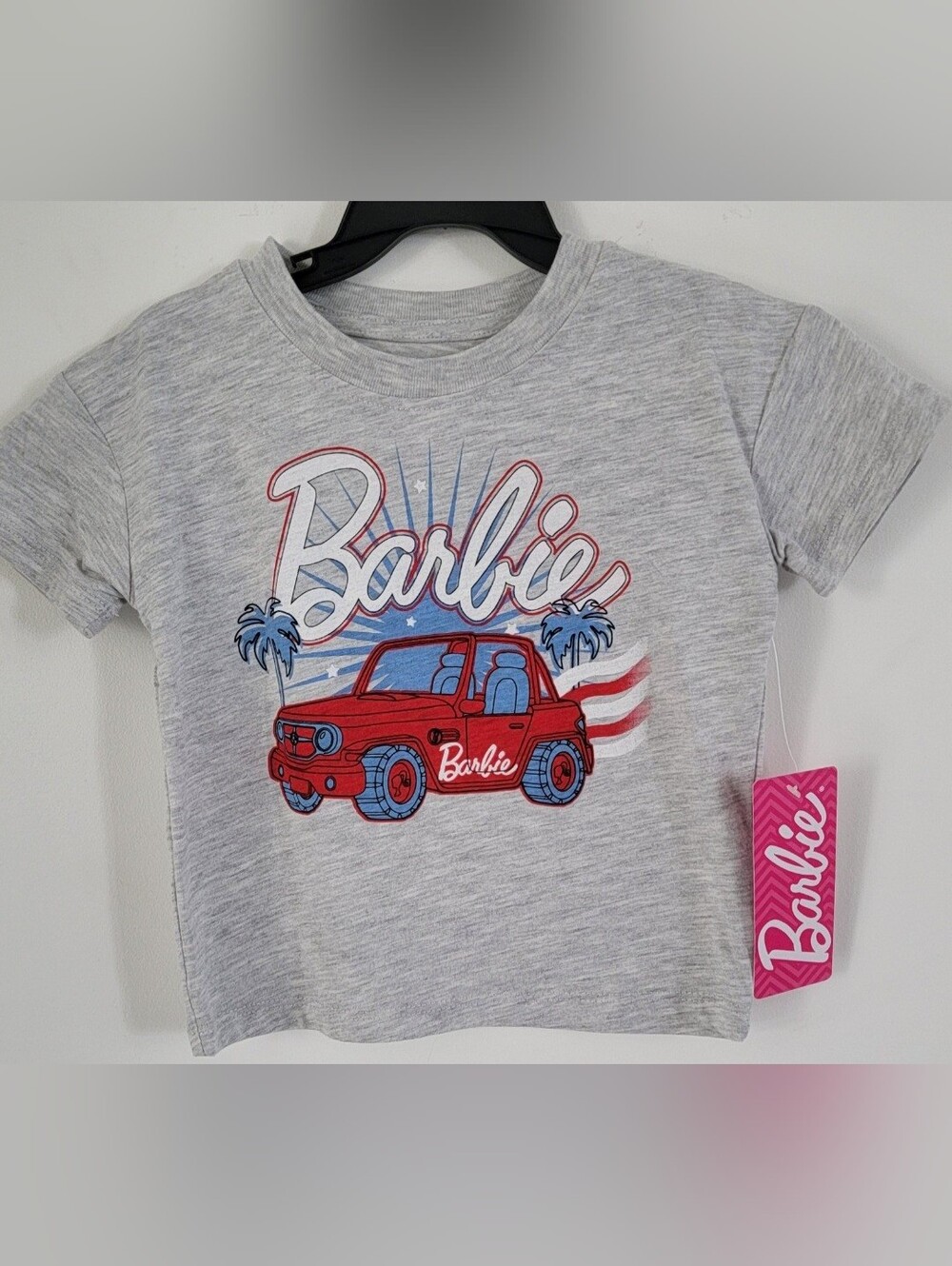 Mattel Barbie Toddler Girls Short Sleeve Americana Crewneck T-Shirt